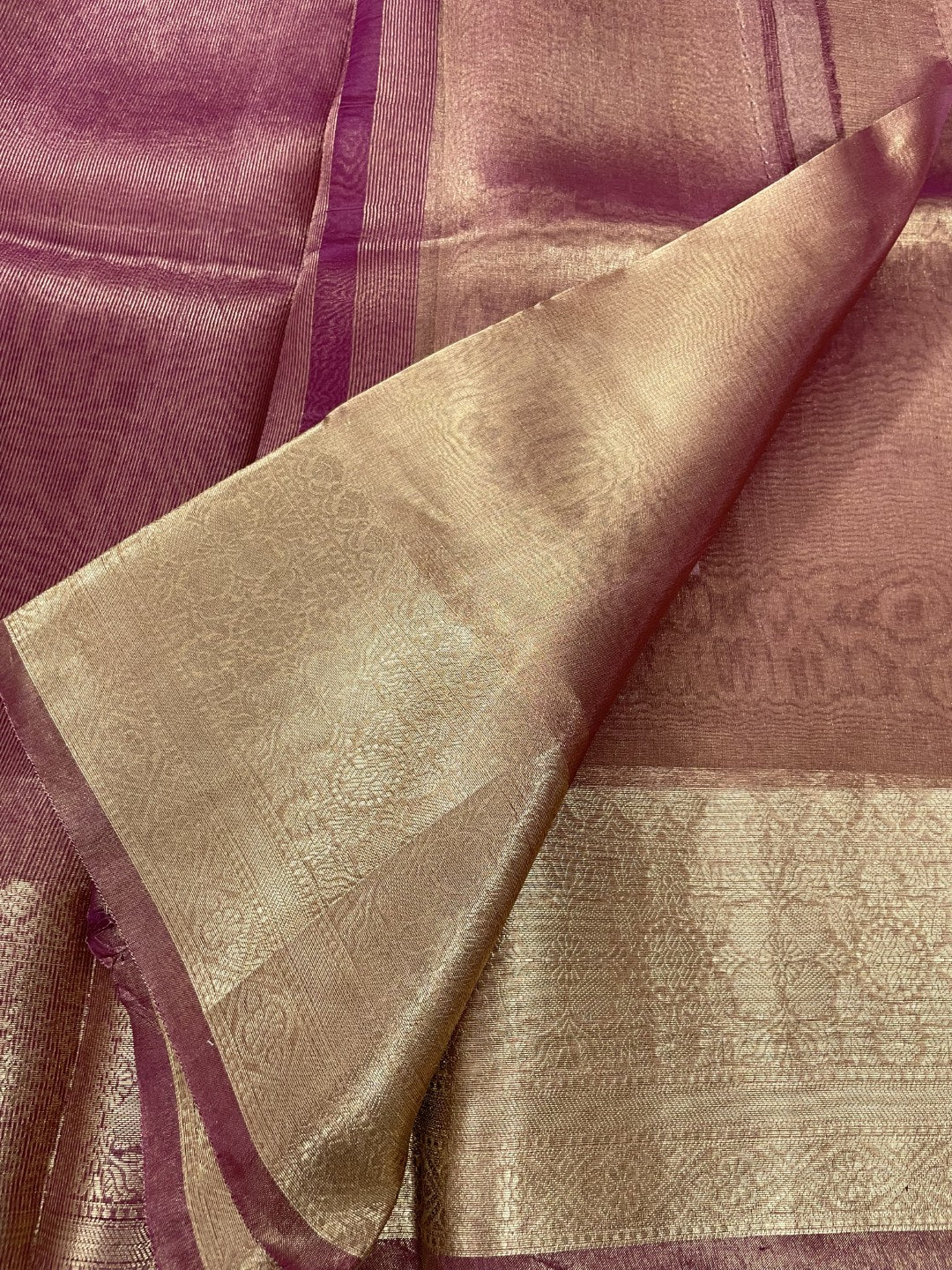 Pink Pure Tissue Silk Saree