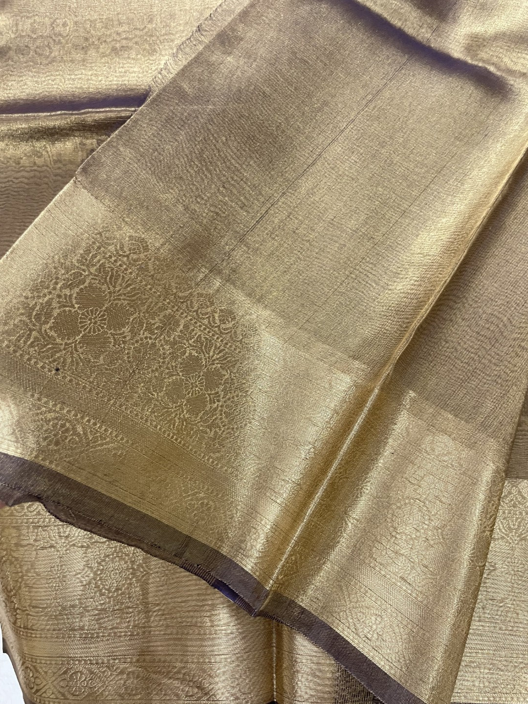 Grey Pure Tissue Silk Saree