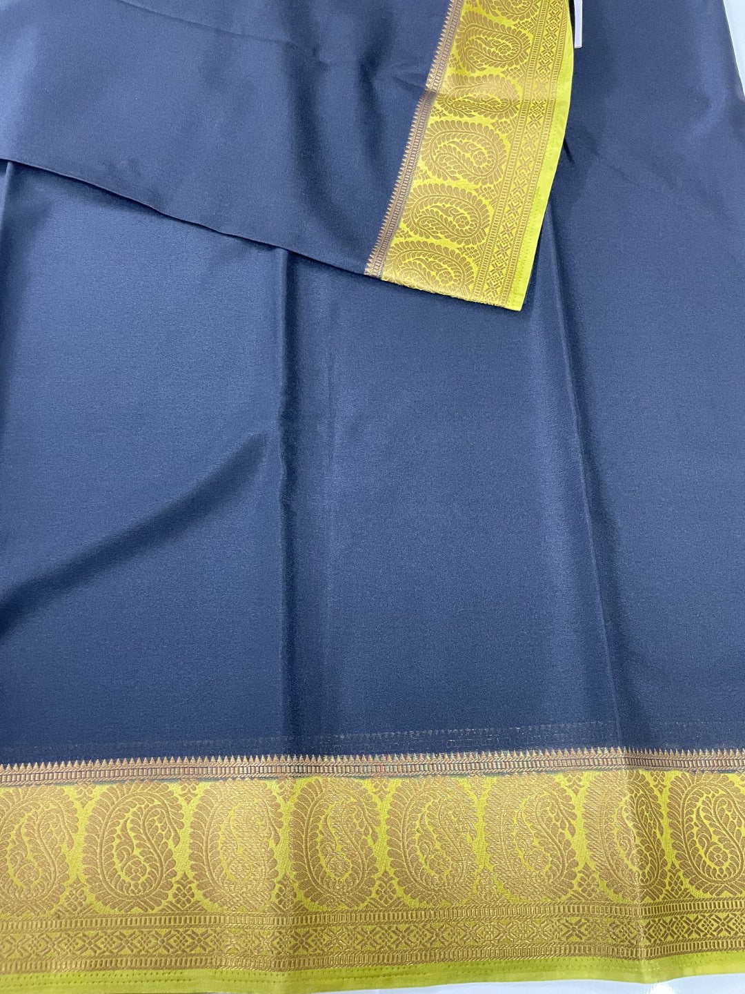 Black Mango Border Premium Crepe Silk Saree