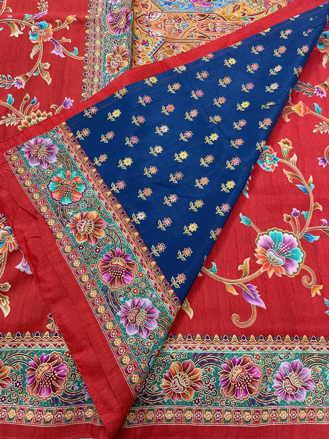 Red Pashmina Printed Dola Silk Saree