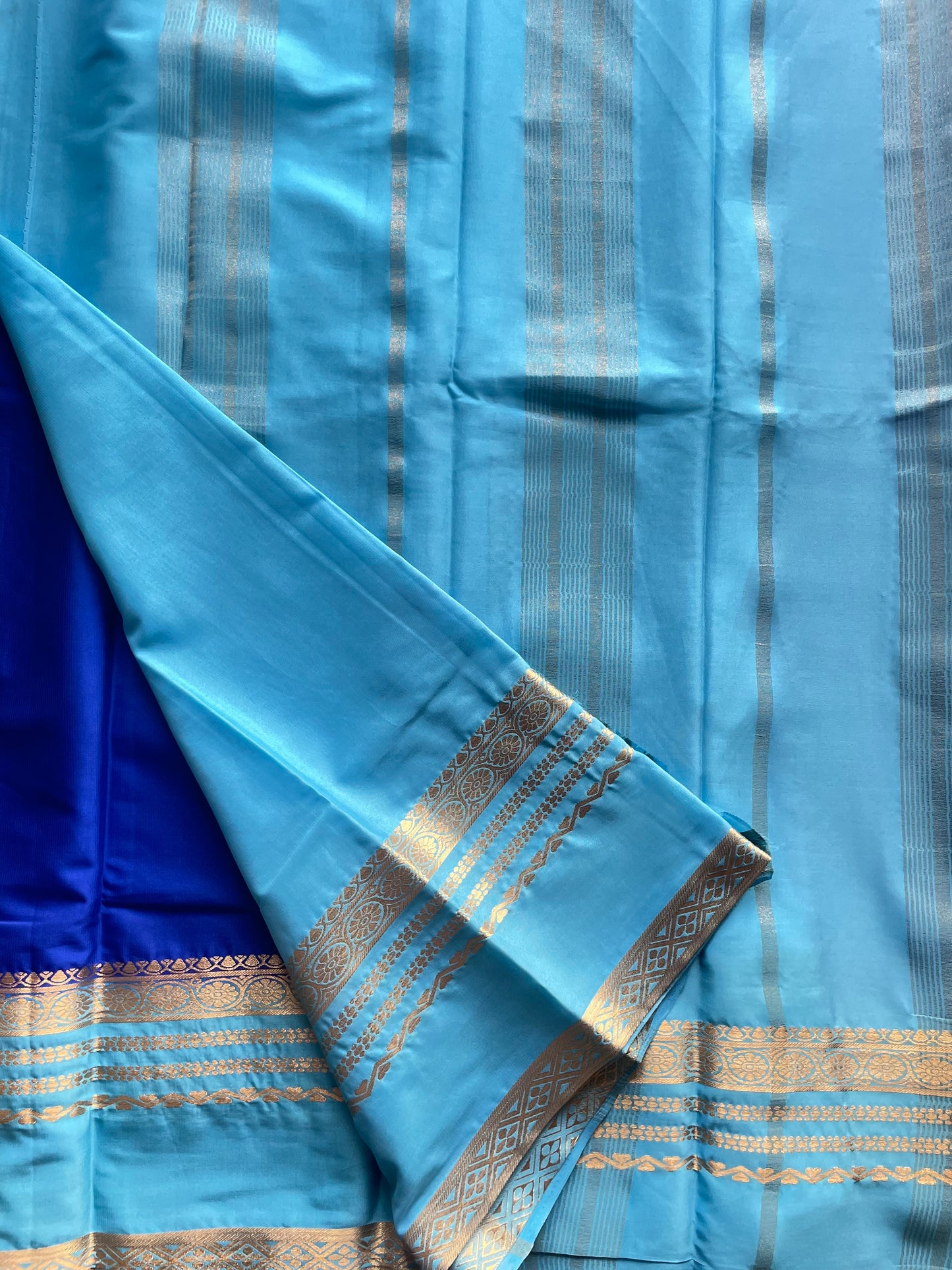 Royal Blue Semi Mysore Silk Saree