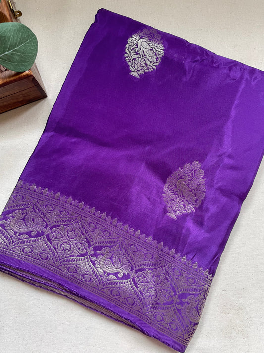 Purple Mashru Silk Saree