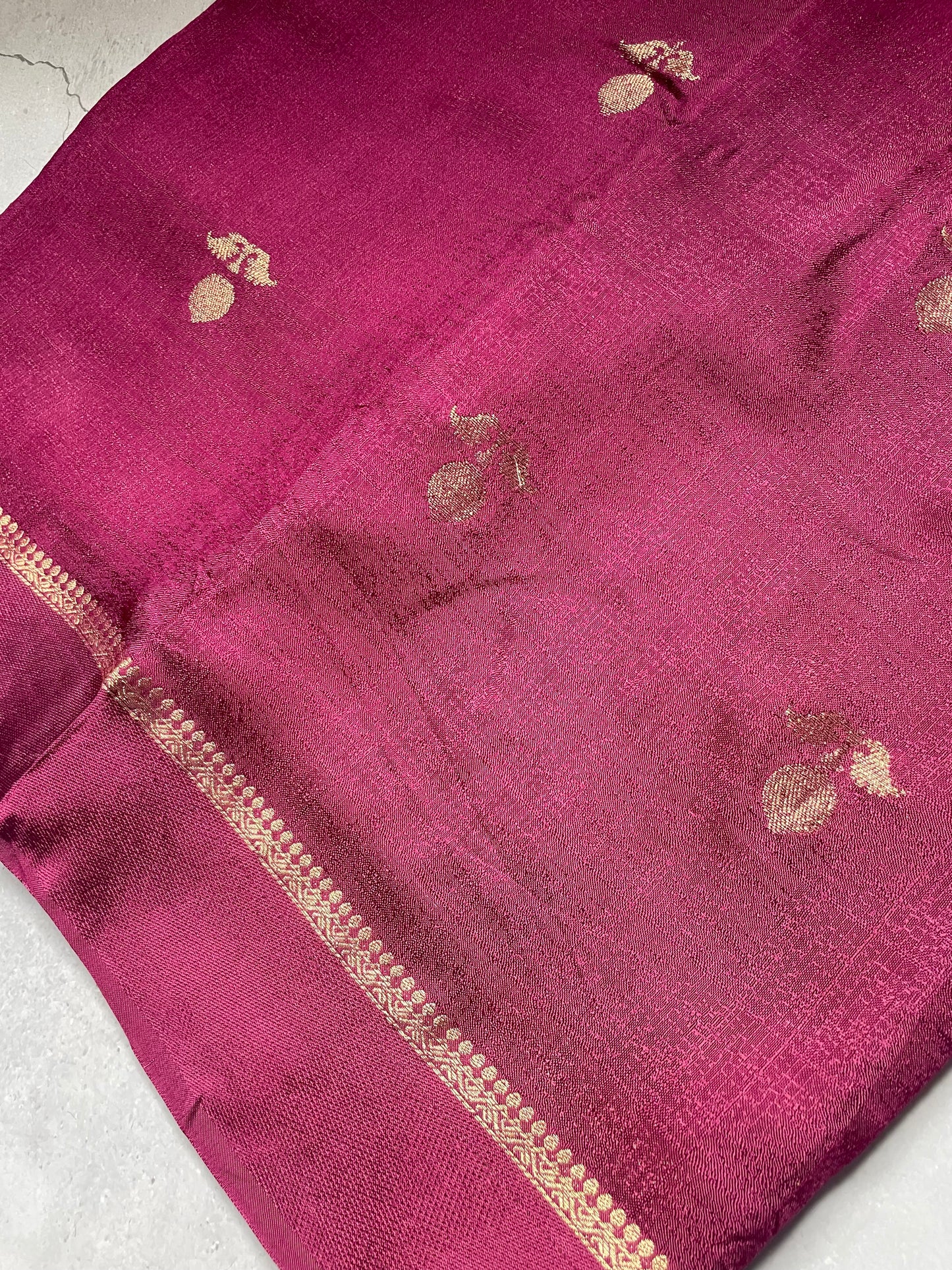 Wine Viscose Banarasi Crepe Silk Saree