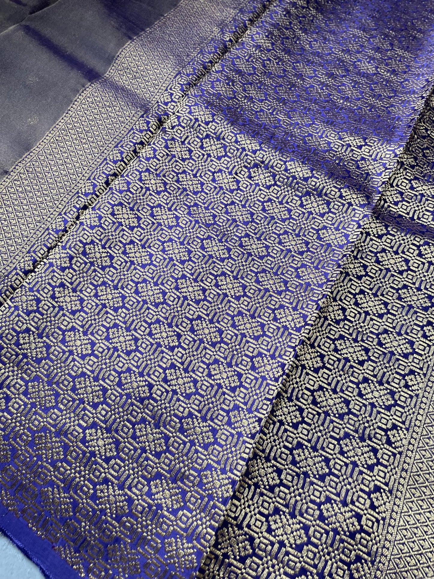 Purple Satin Border Tissue Silk Saree