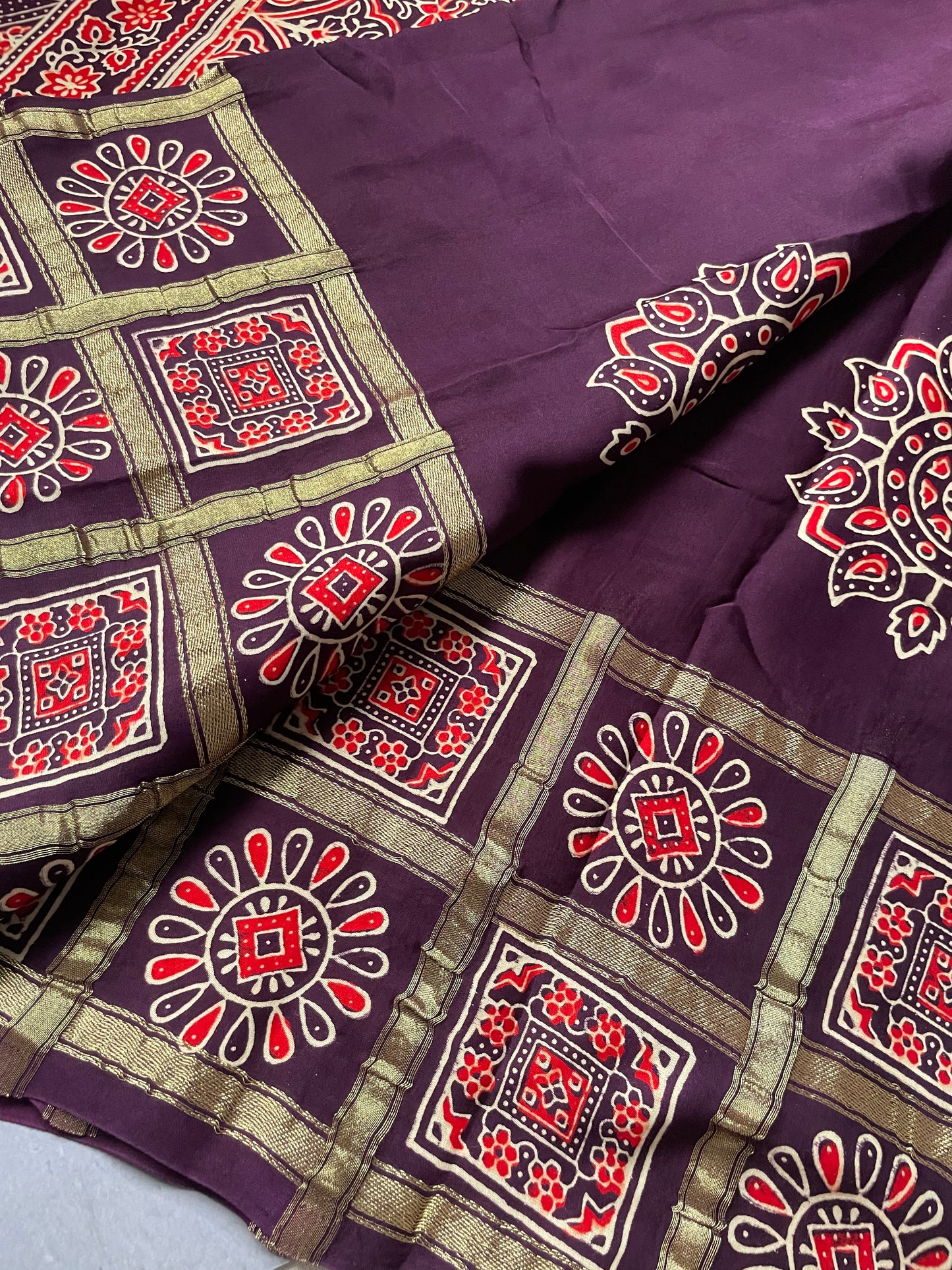 Brown Gharchola border Modal Silk Saree