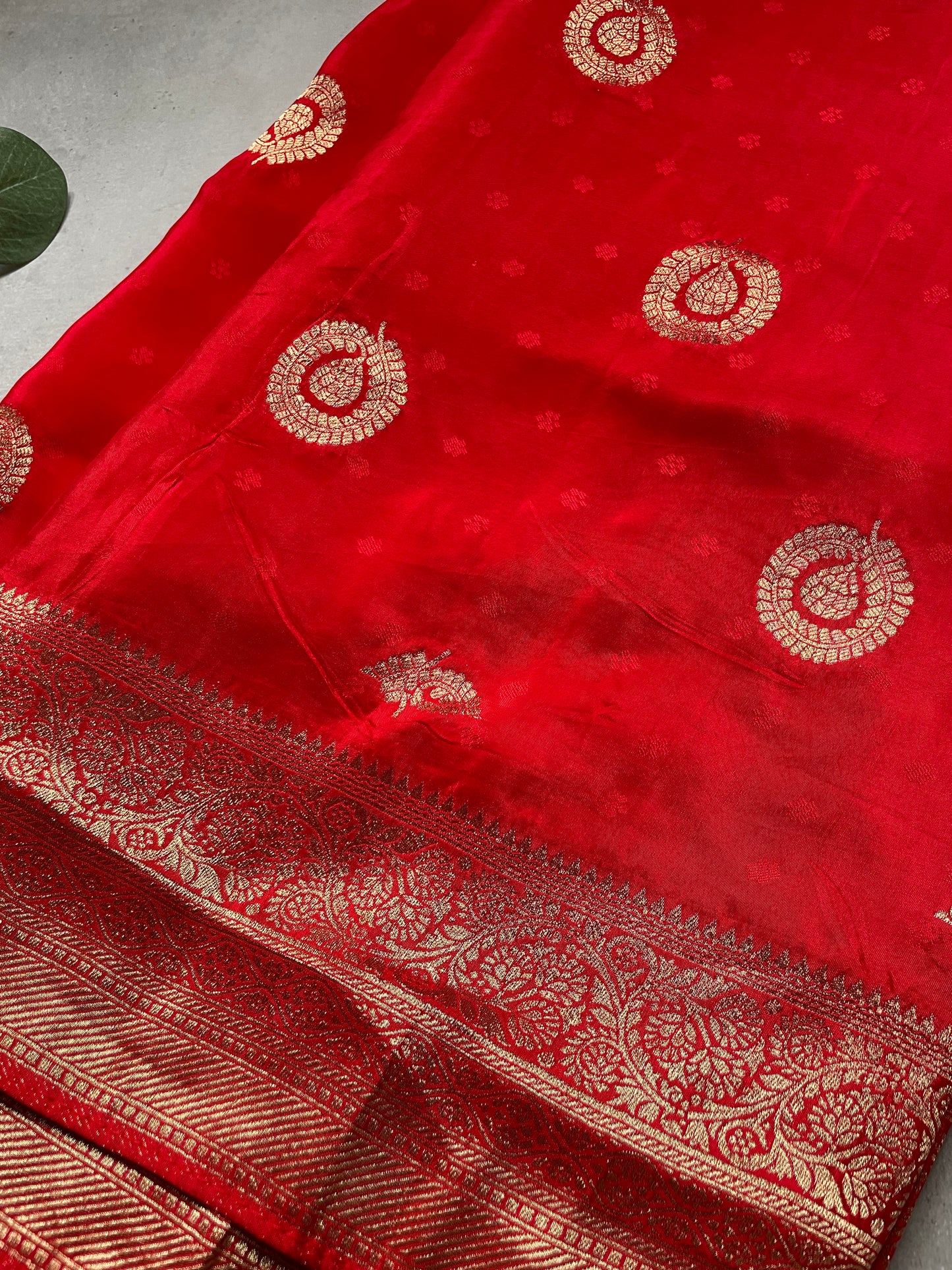 Red N Blue Satin Crepe(02) Silk Saree
