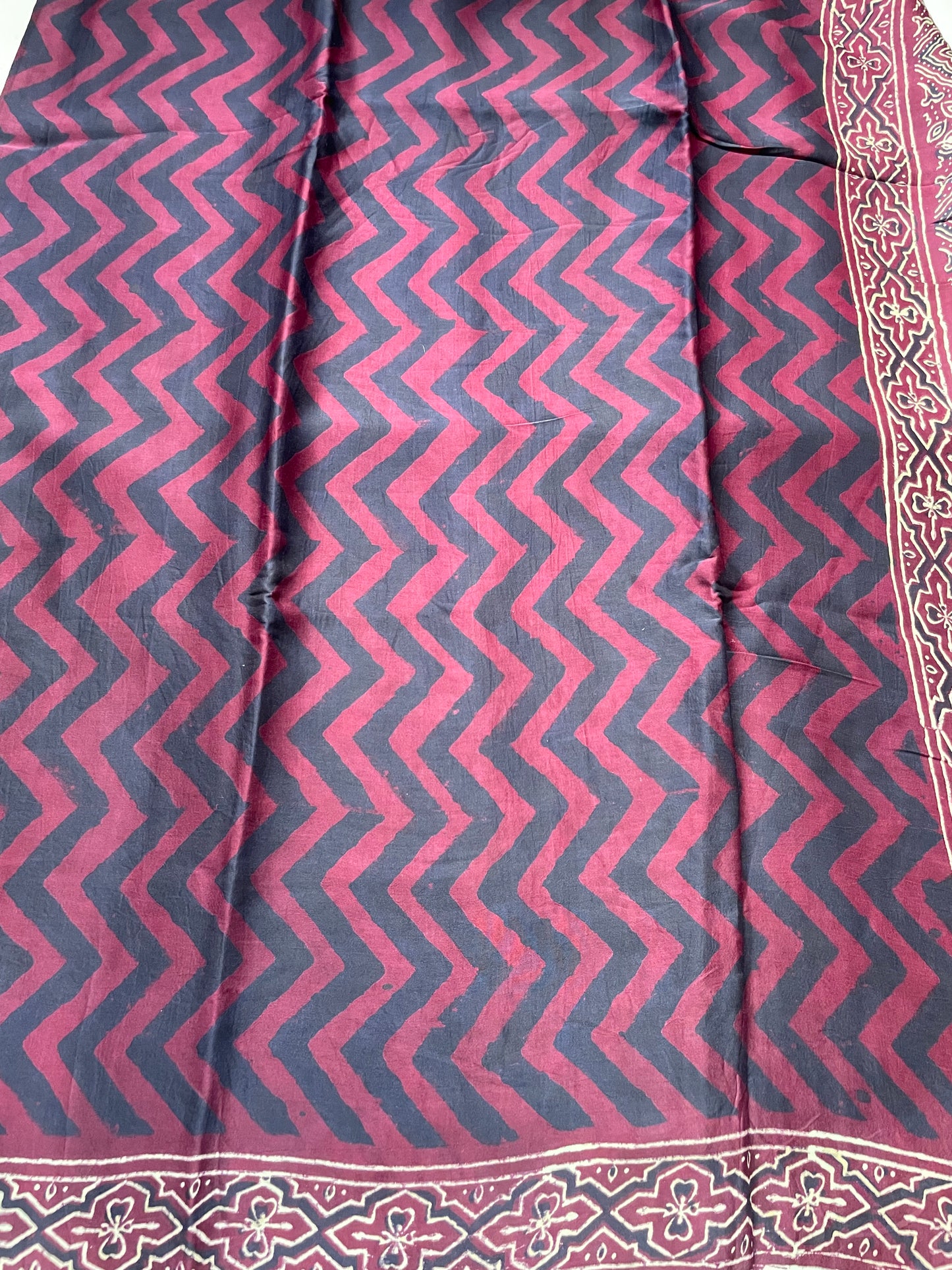 Dark Wine ZigZag Modal Silk Saree
