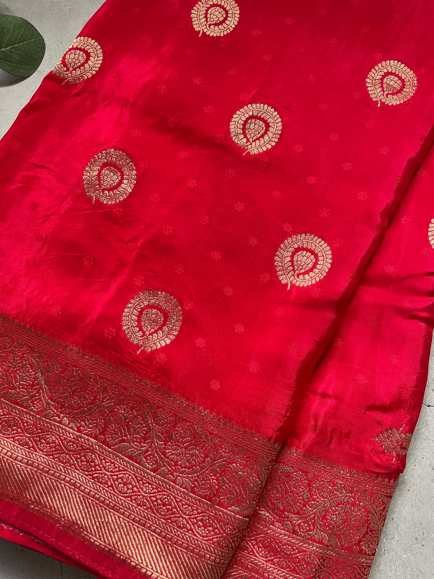 Red N Blue Satin Crepe(02) Silk Saree