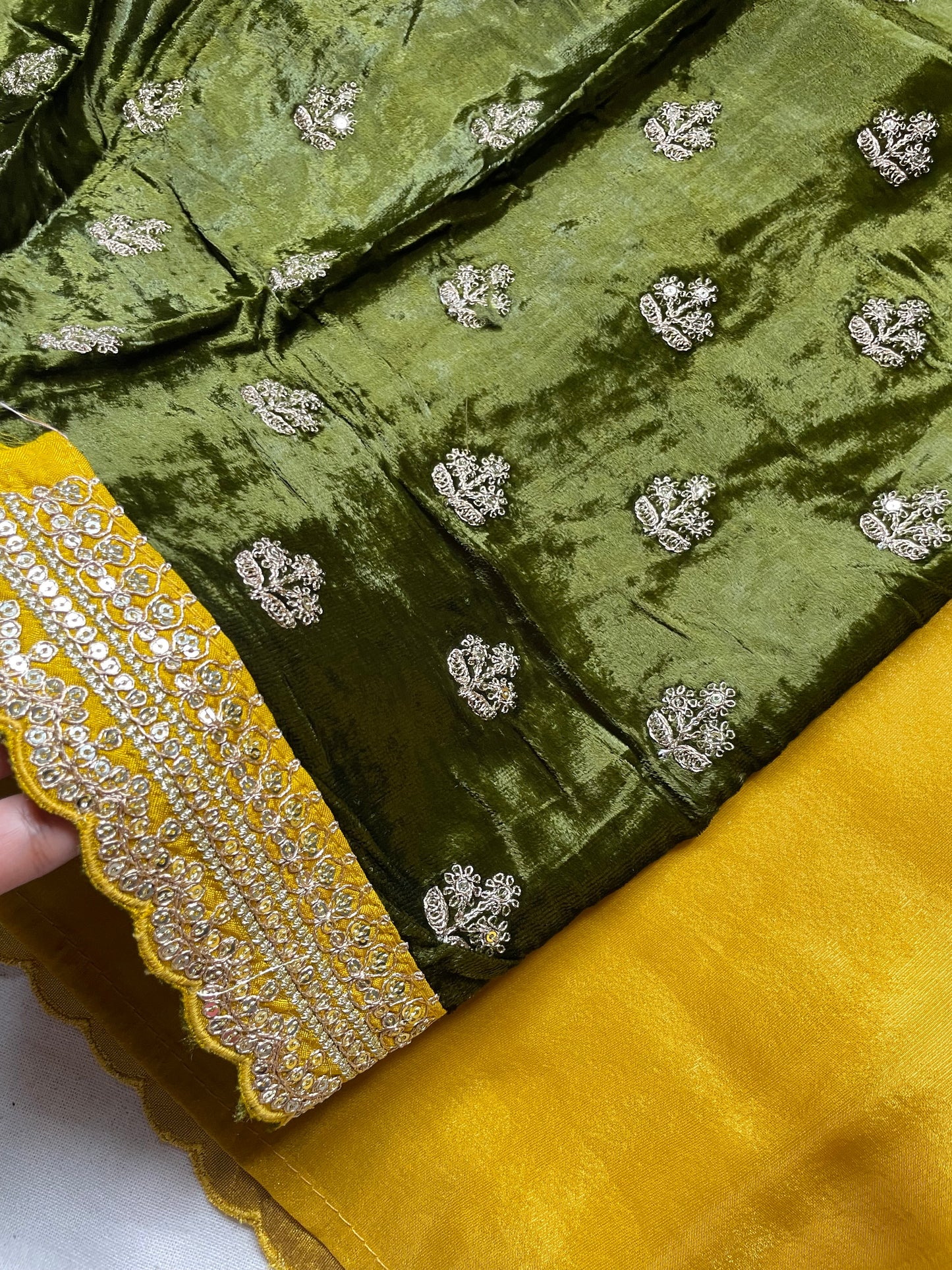 Yellow Lace border Tissue Saree