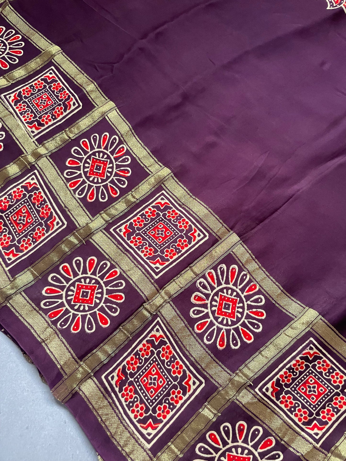 Brown Gharchola border Modal Silk Saree