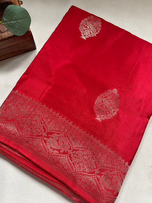 Red Mashru Silk Saree