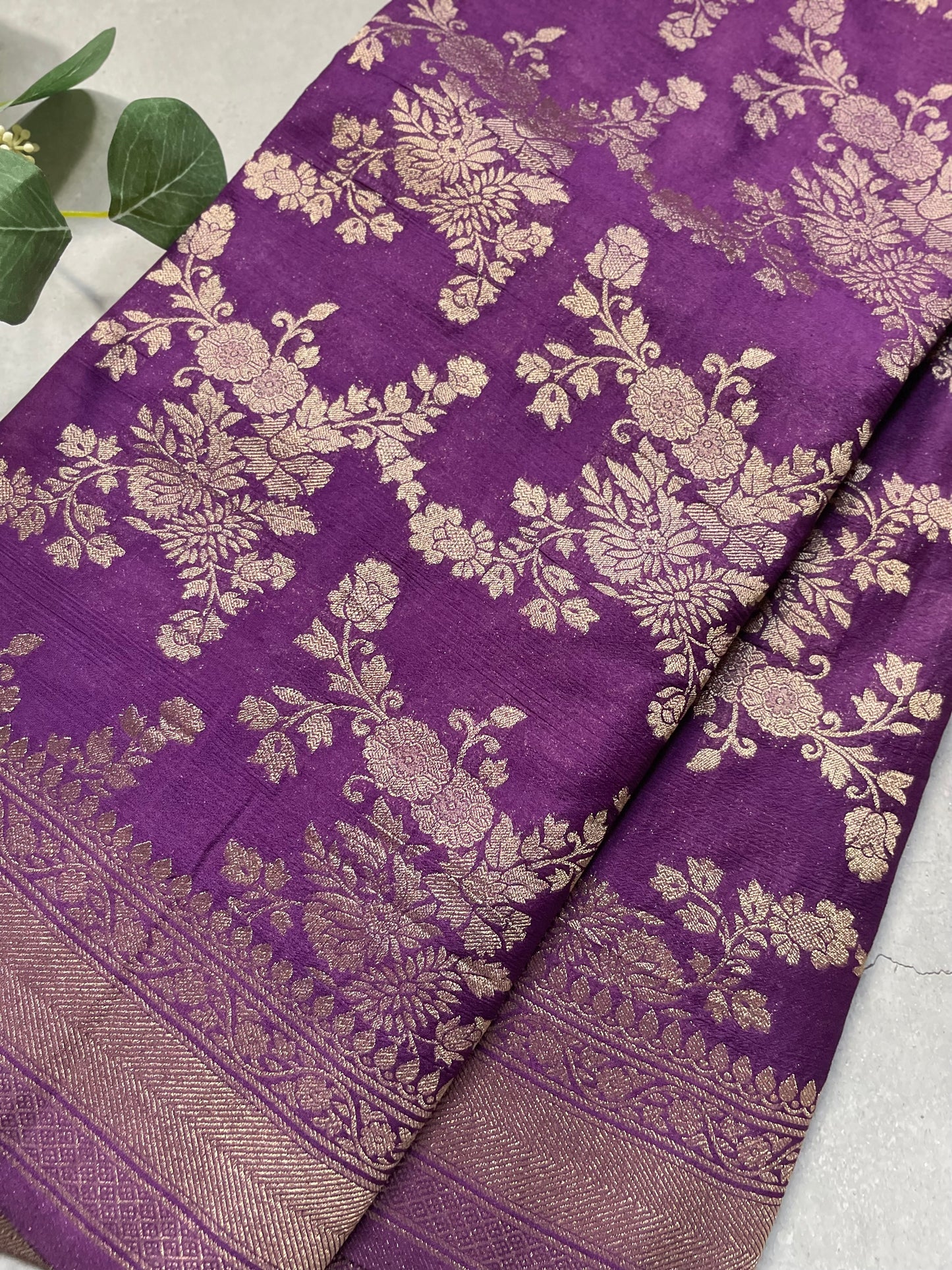 Purple Banarasi Jaal Crepe Georgette Saree