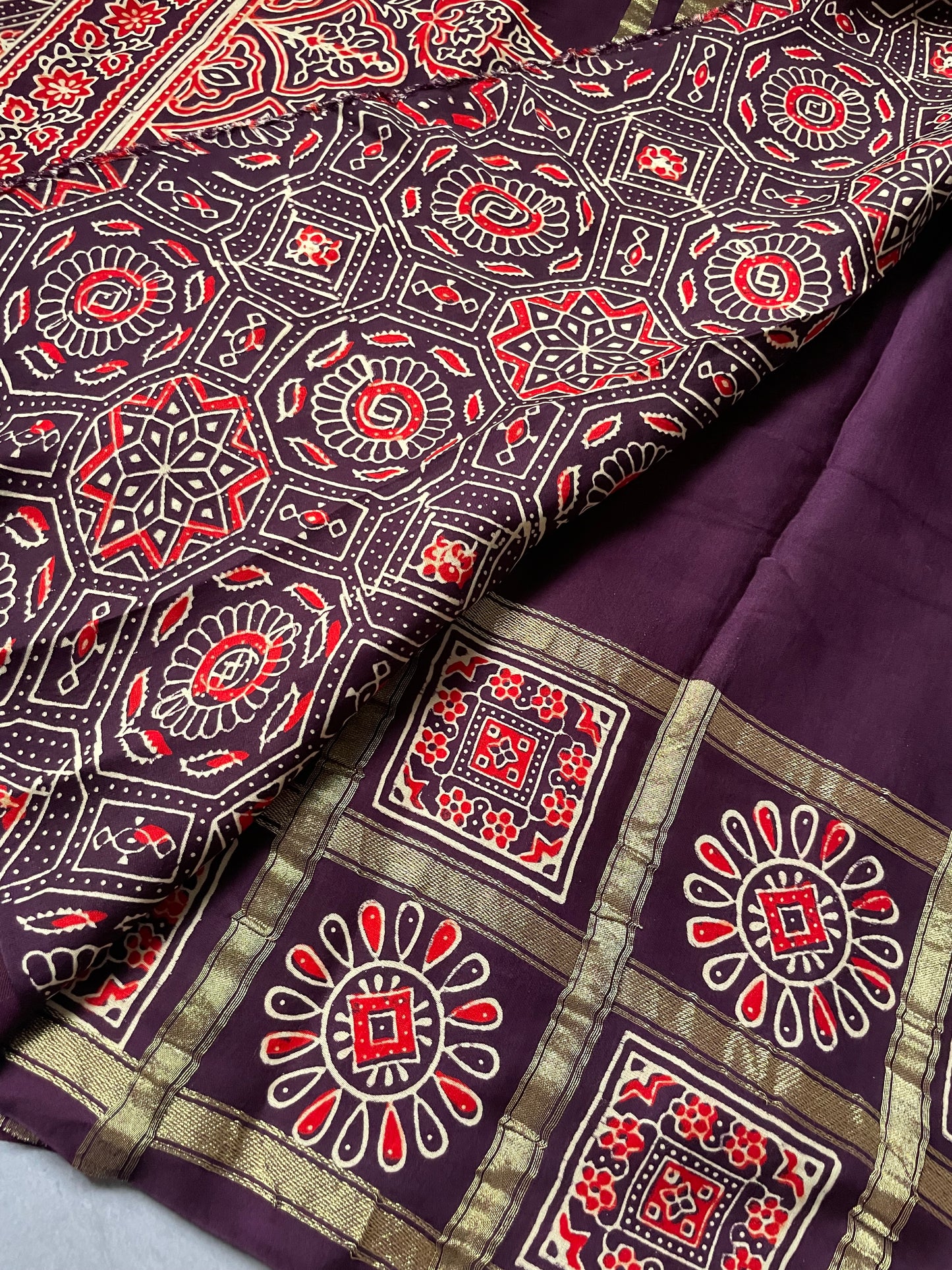 Brown Gharchola border Modal Silk Saree