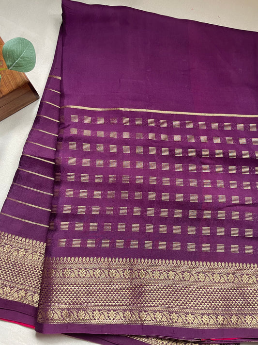 Purple Lines Viscose Crepe Saree