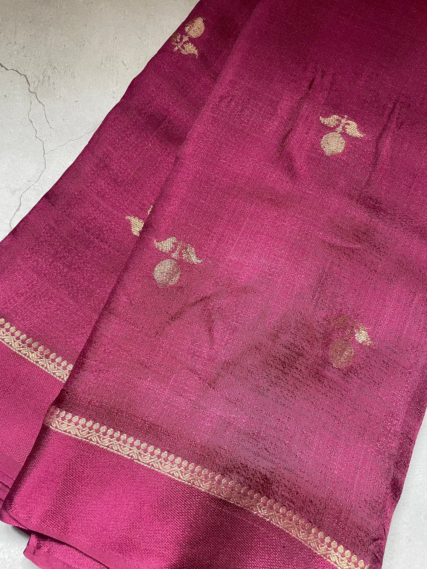 Wine Viscose Banarasi Crepe Silk Saree