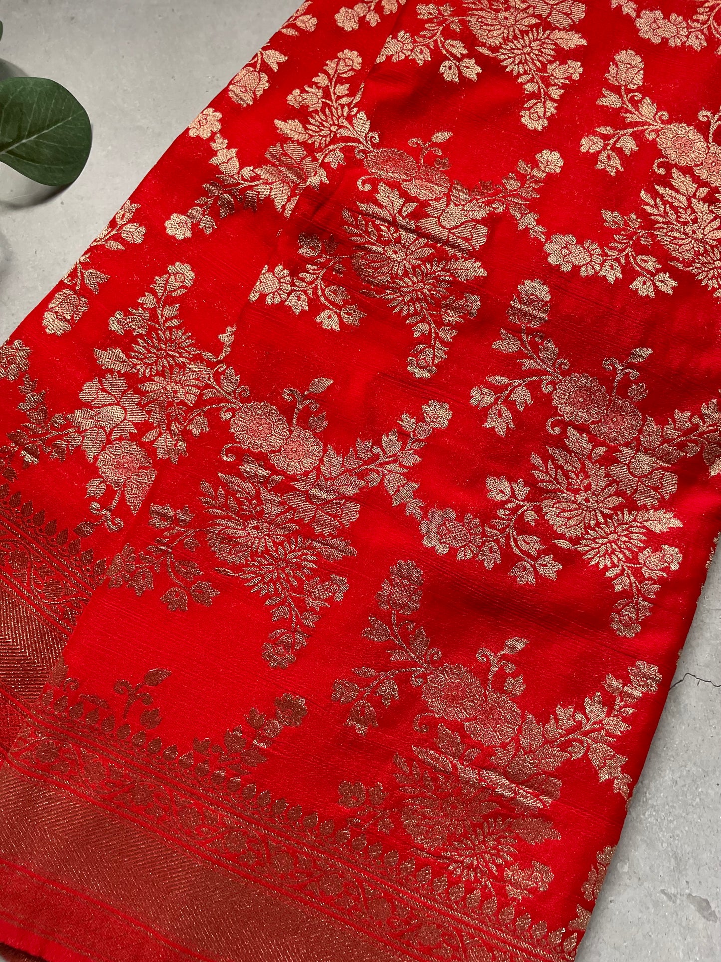 Red Banarasi Jaal Crepe Georgette Saree