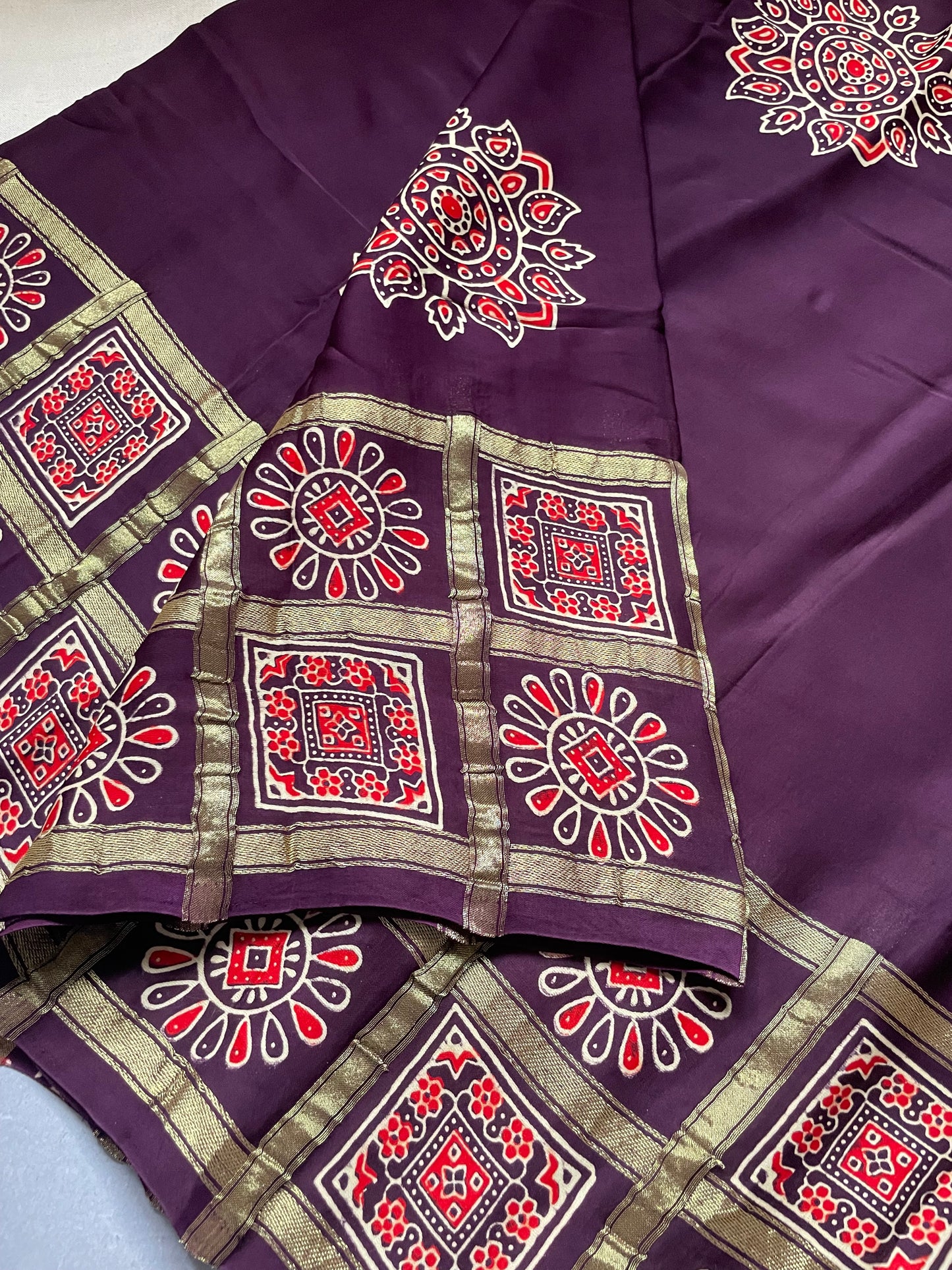 Brown Gharchola border Modal Silk Saree