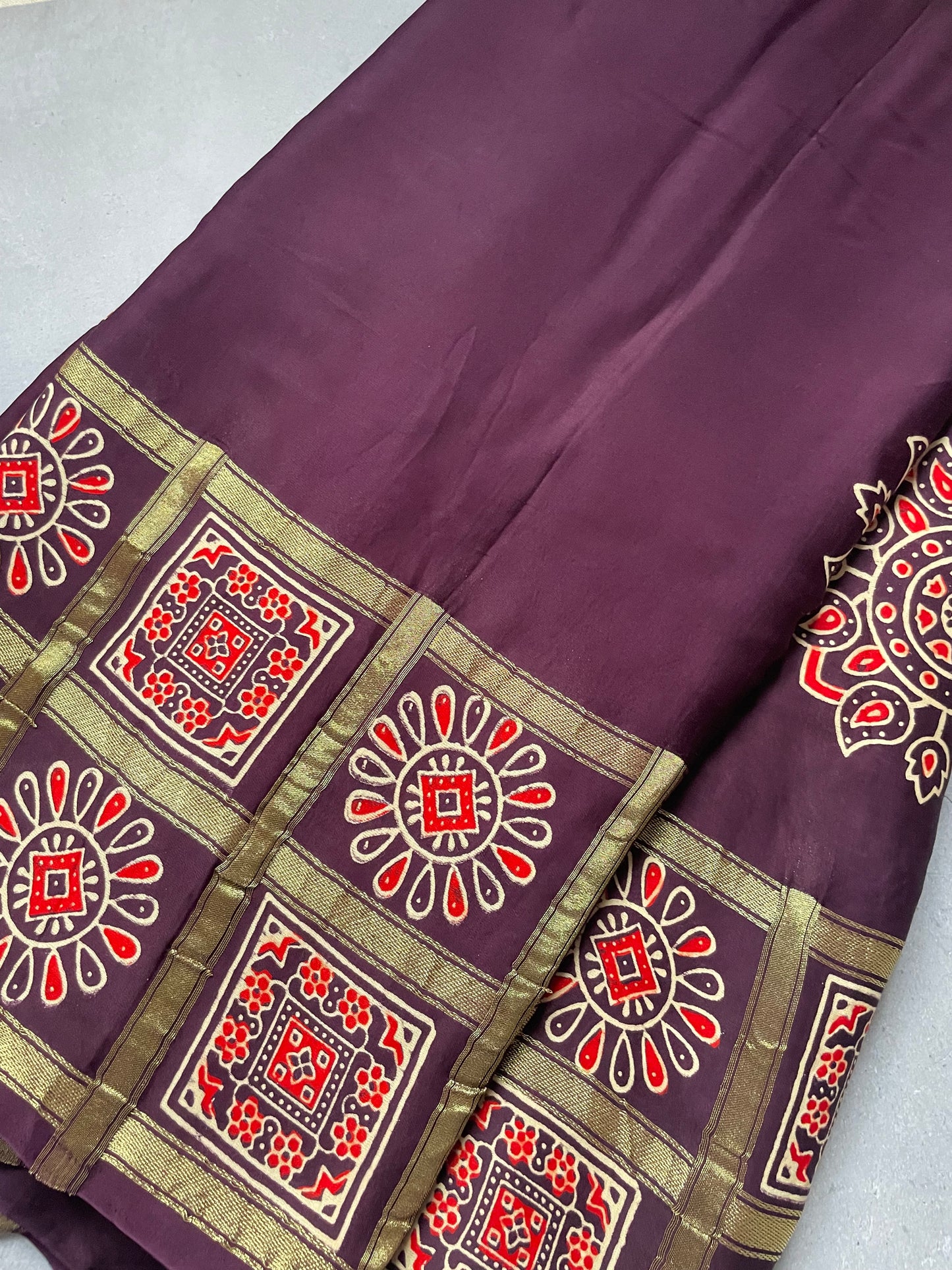 Brown Gharchola border Modal Silk Saree