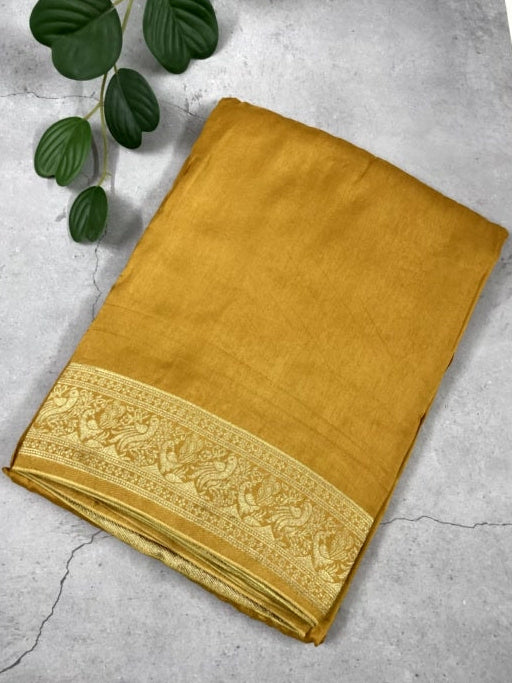 Yellow Meenakari Pallu Dola Silk Saree