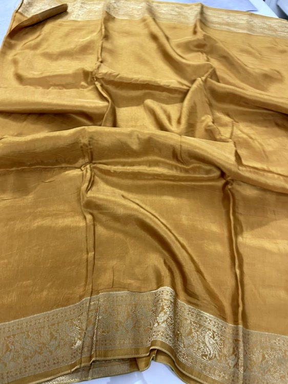 Yellow Meenakari Pallu Dola Silk Saree