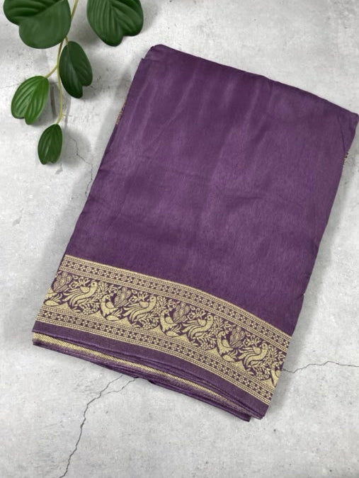 Lavender Meenakari Pallu Dola Silk Saree