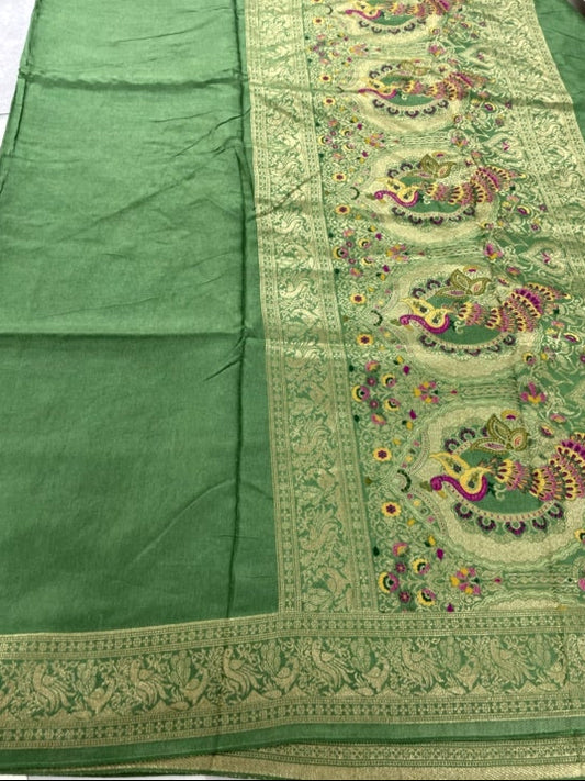 Green Meenakari Pallu Dola Silk Saree