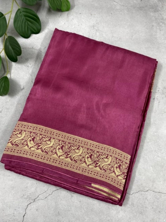 Onion Pink Meenakari Pallu Dola Silk Saree