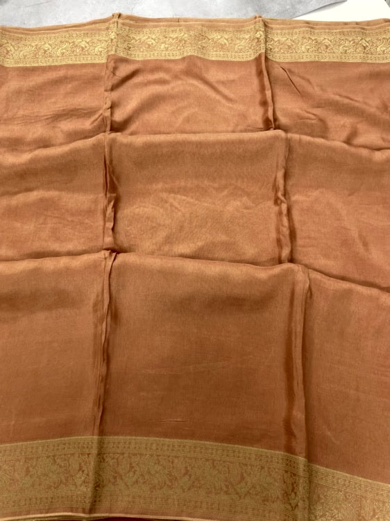 Peach Meenakari Pallu Dola Silk Saree