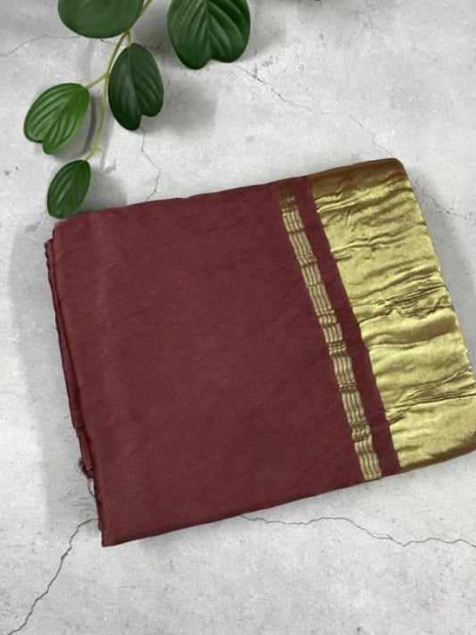 Onion Pink Plain Pure Modal Silk Saree
