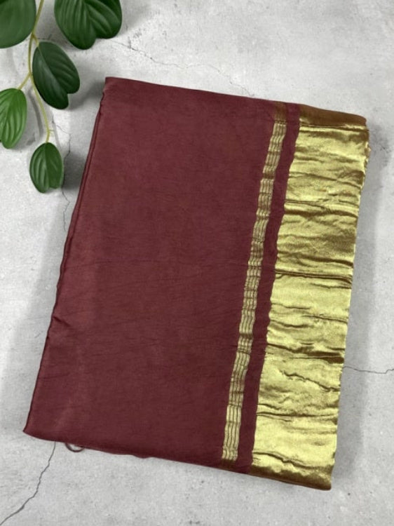 Onion Pink Plain Pure Modal Silk Saree
