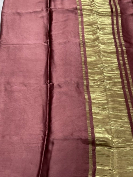Onion Pink Plain Pure Modal Silk Saree