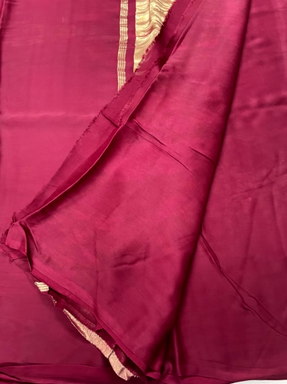 Maroon Plain Pure Modal Silk Saree