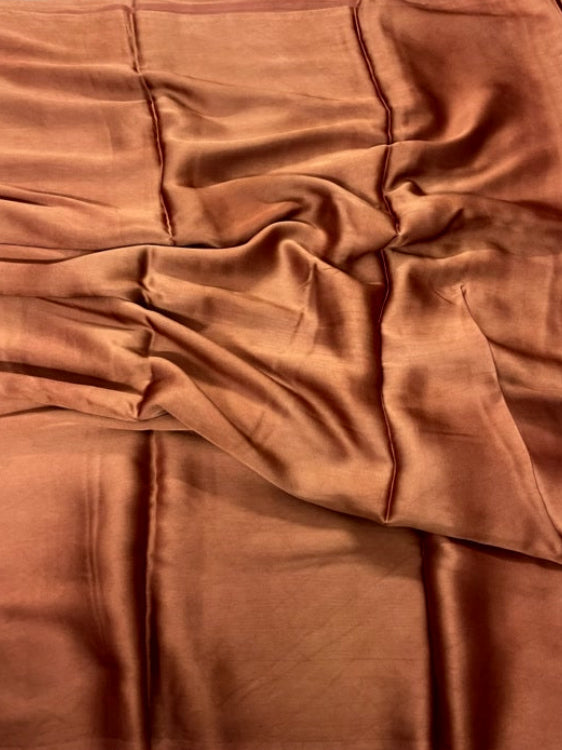 Rust Plain Pure Modal Silk Saree