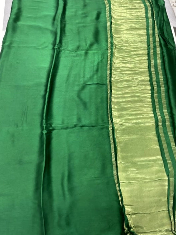 Green Plain Pure Modal Silk Saree