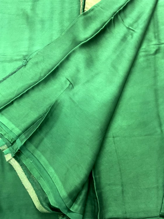 Green Plain Pure Modal Silk Saree