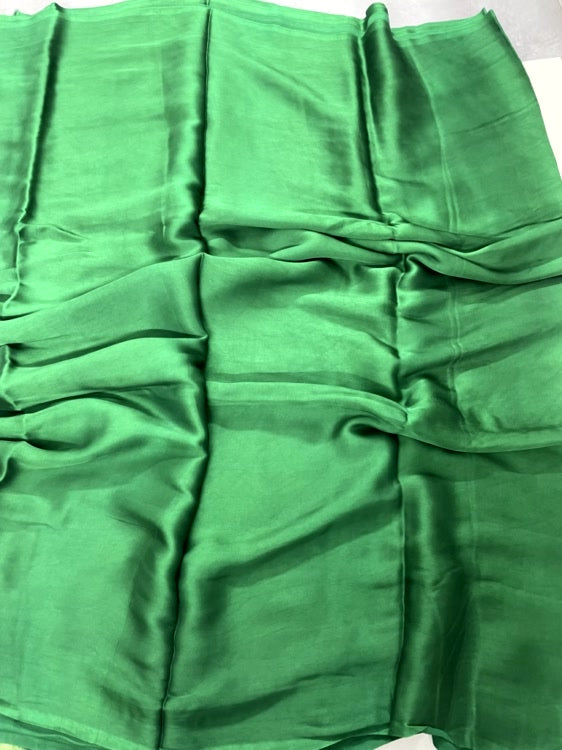 Green Plain Pure Modal Silk Saree