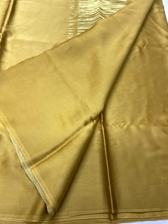 Yellow Plain Pure Modal Silk Saree