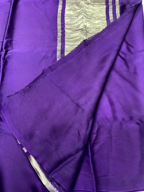 Purple Plain Pure Modal Silk Saree