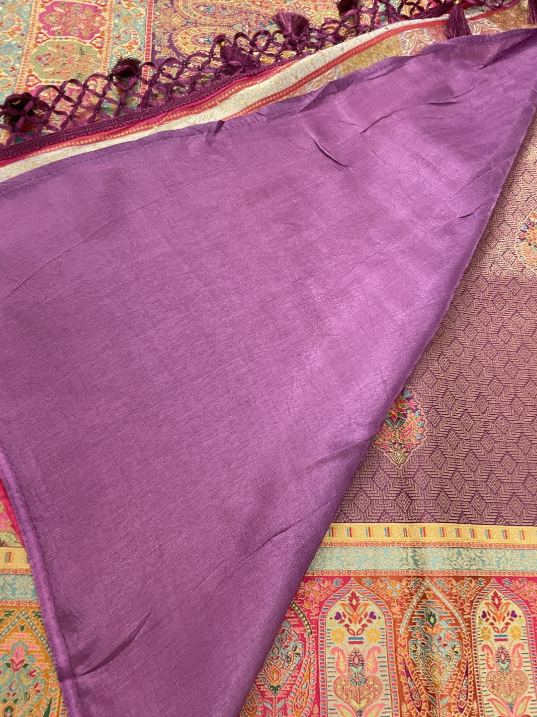 Purple Pashmina Tissue Silk Saree