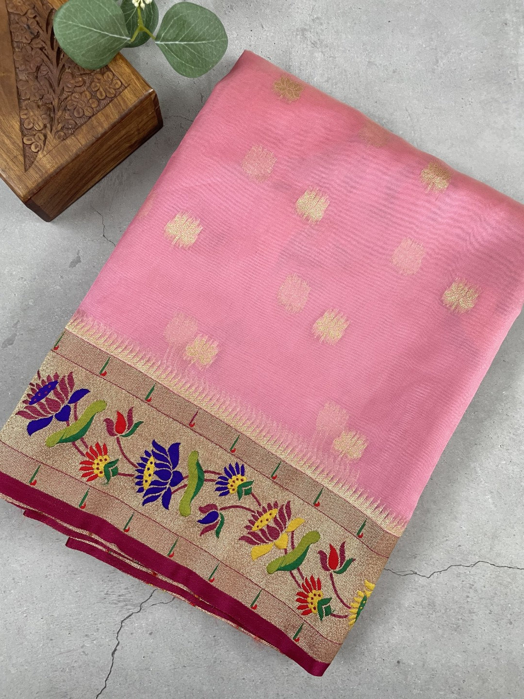 Pink Paithani Tissue Saree