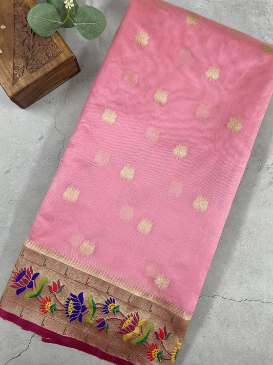 Pink Paithani Tissue Saree