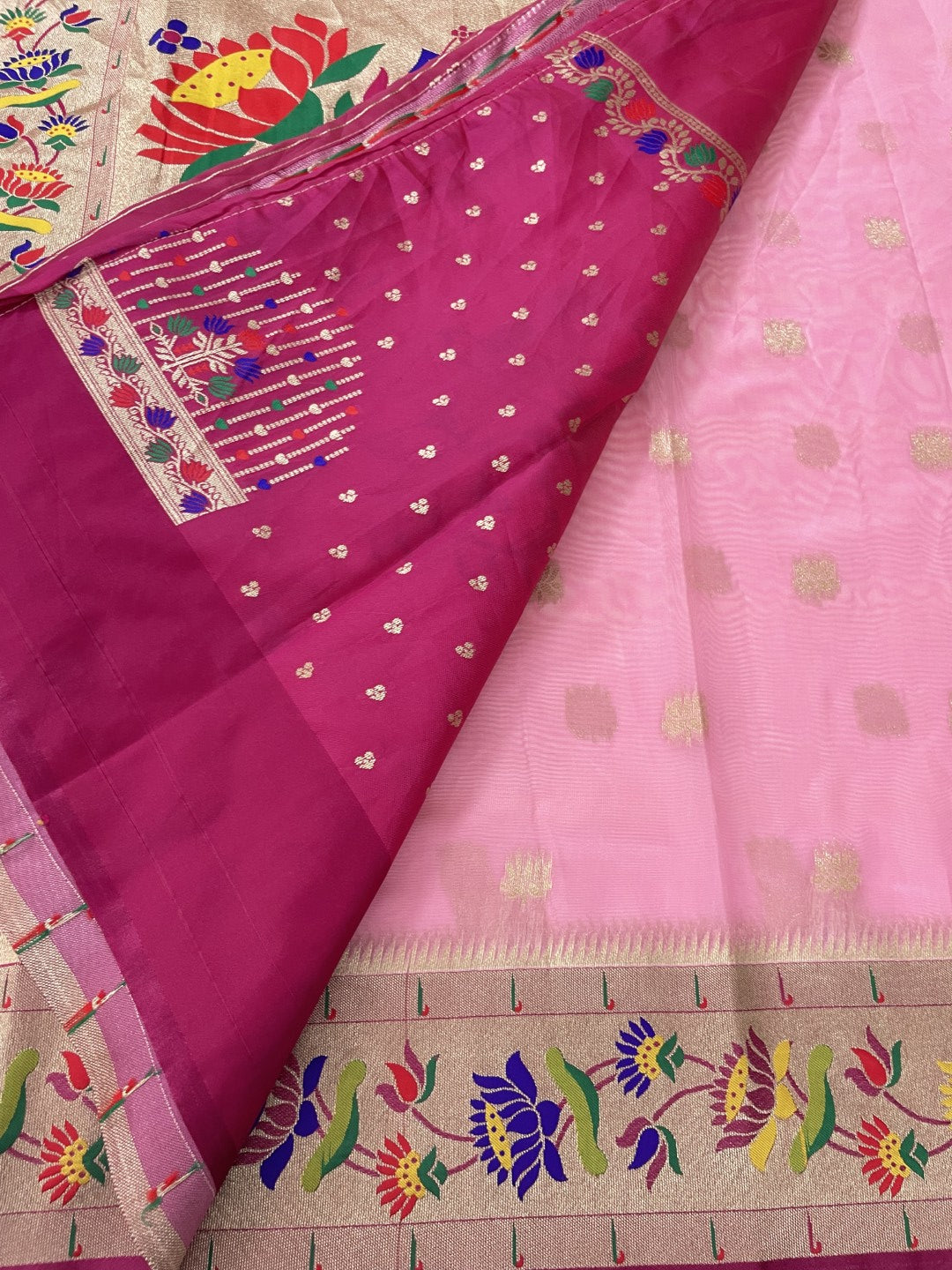 Pink Paithani Tissue Saree