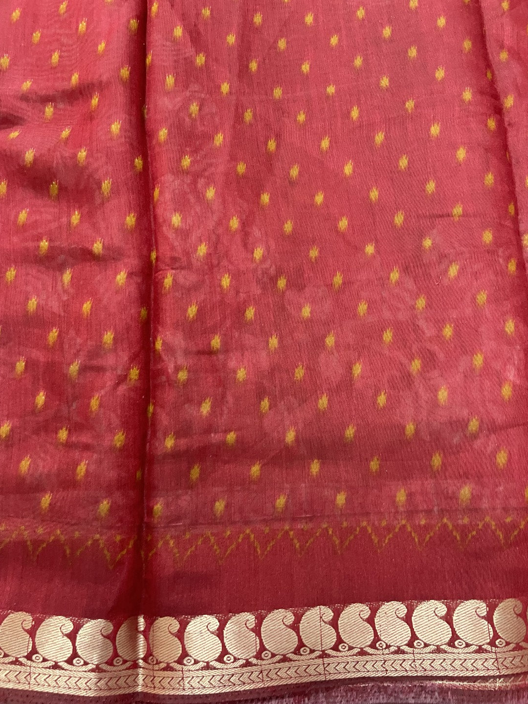 Mustard Printed Mul Cotton Saree