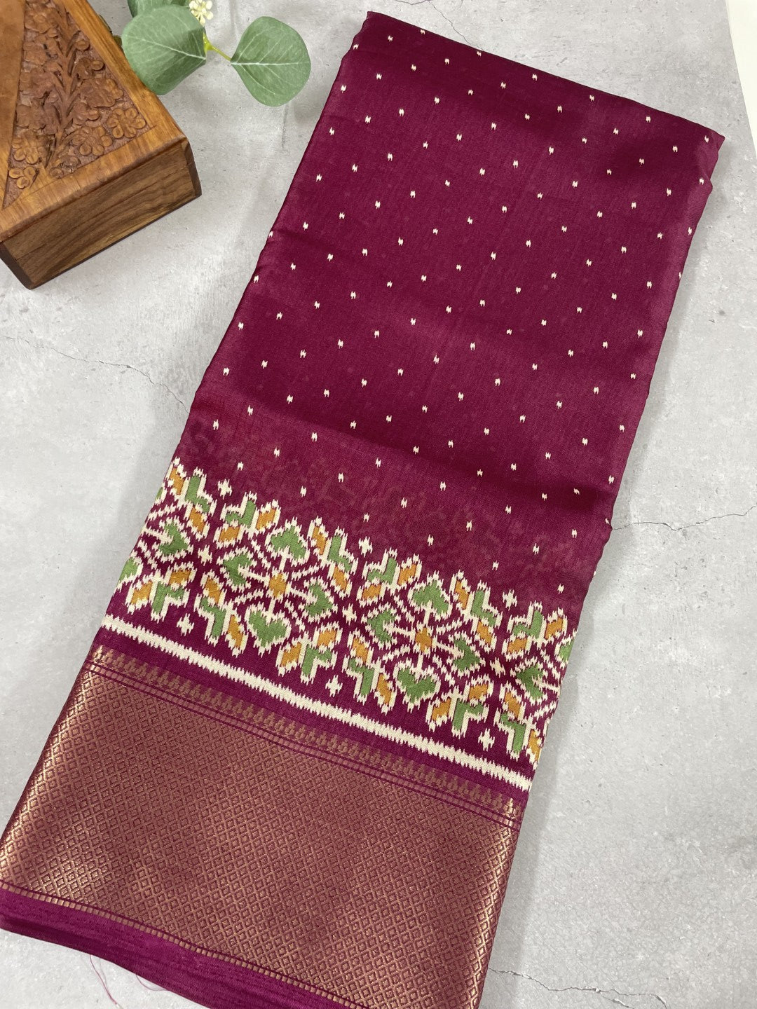 Wine Casual Dola Silk Saree