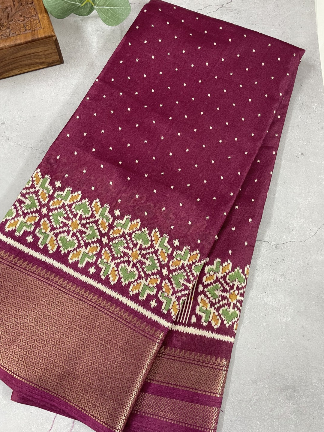 Wine Casual Dola Silk Saree