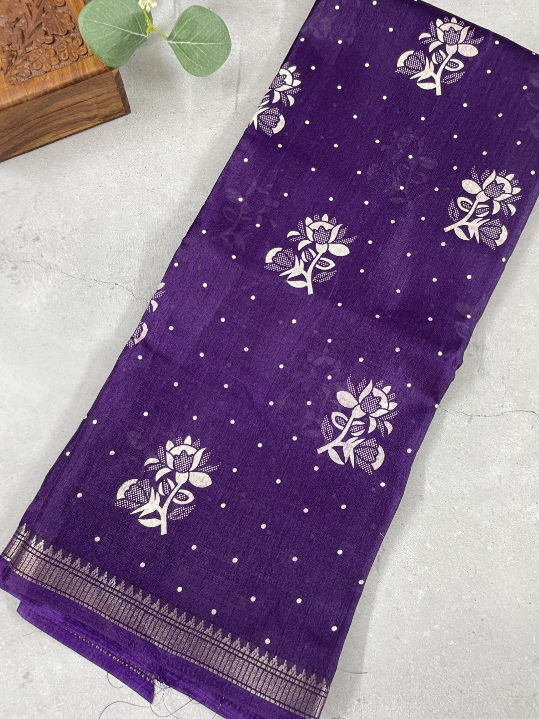 Purple Casual Dola Silk Saree