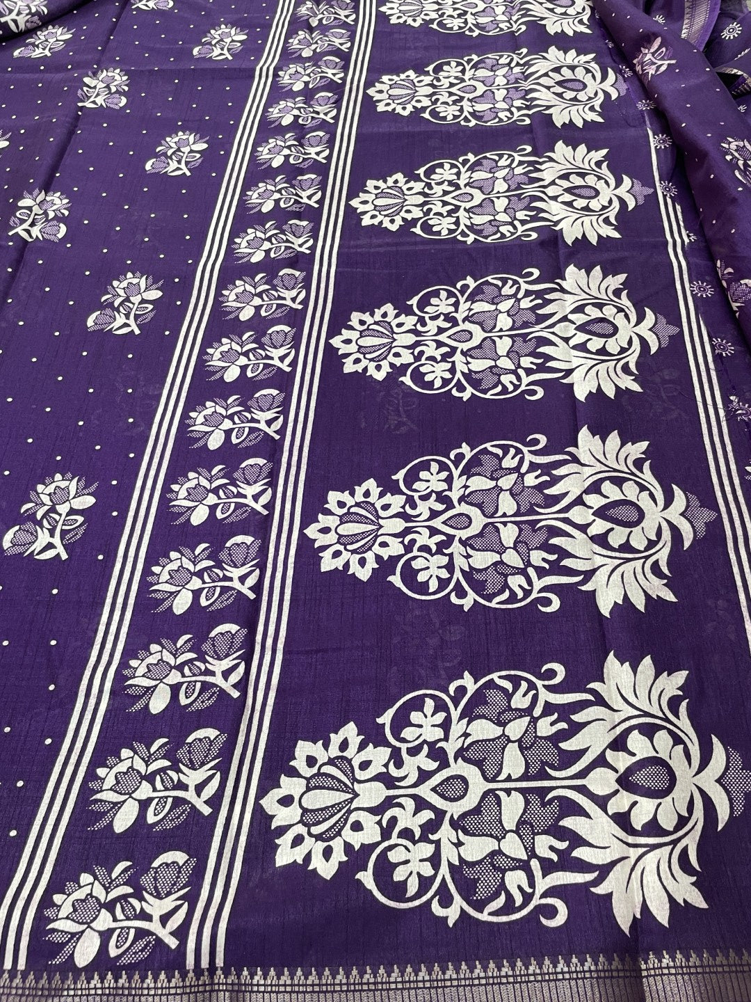 Purple Casual Dola Silk Saree