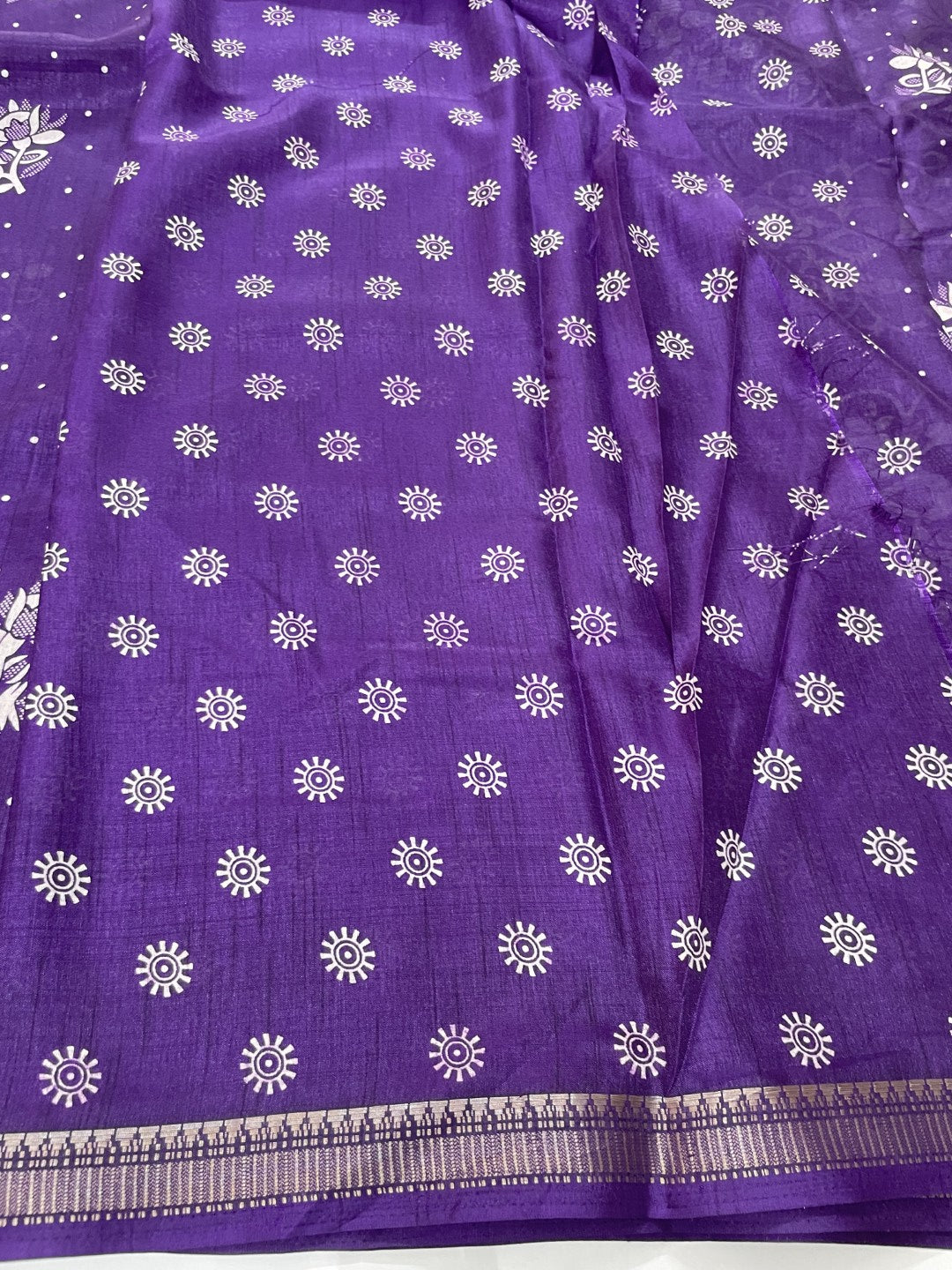 Purple Casual Dola Silk Saree