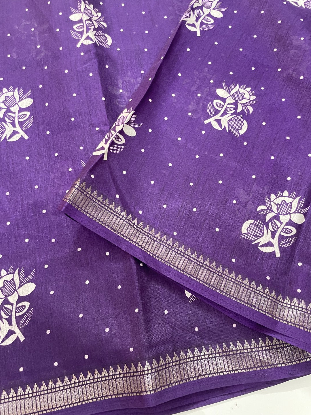 Purple Casual Dola Silk Saree