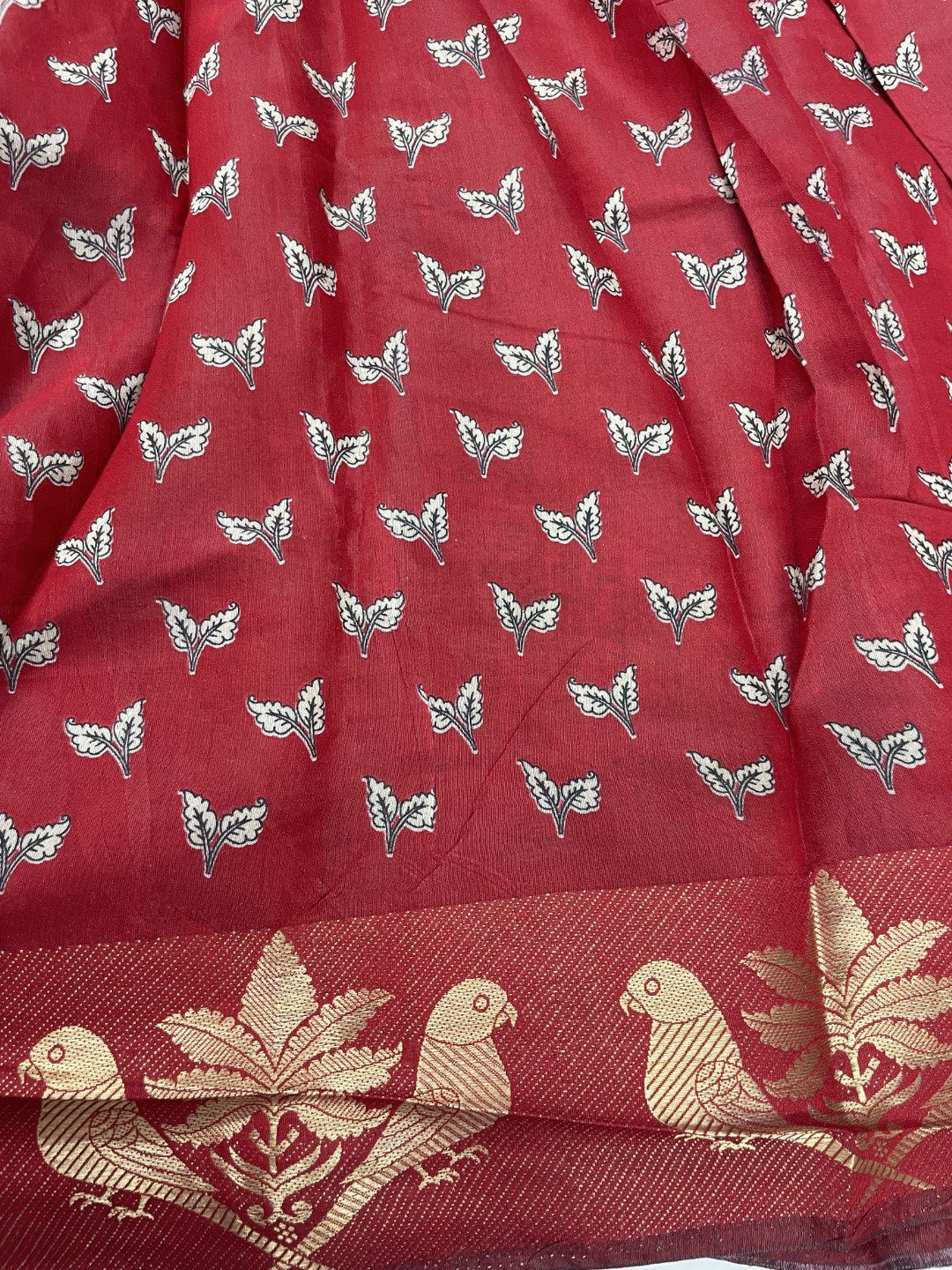 Green Parrot Border Soft Cotton Saree